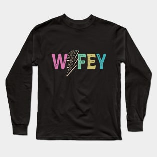 Wifey Leopard Lightning Bolt Long Sleeve T-Shirt